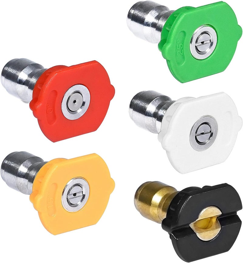 TOOLCY Pressure Washer Nozzle Tips, 3.0 Orifice, Design Up to 4000 PSI, Multiple Degrees, for Hot and Cold Water Use, Universal 1/4 inch Quick Connect, Replacement Nozzles for Power Washer (Set of 5) - Image 1